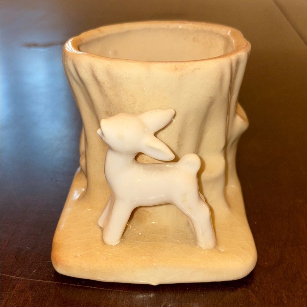Vintage Ceramic Deer Planter Herb Flower Pot 50โs MCM